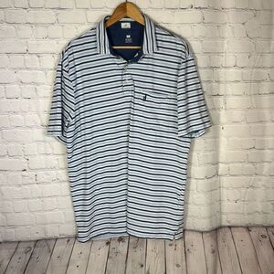 Johnnie-O Palmetto Two-tone Striped Regular Fit Polo Shirt In Wake size XXL JMPO